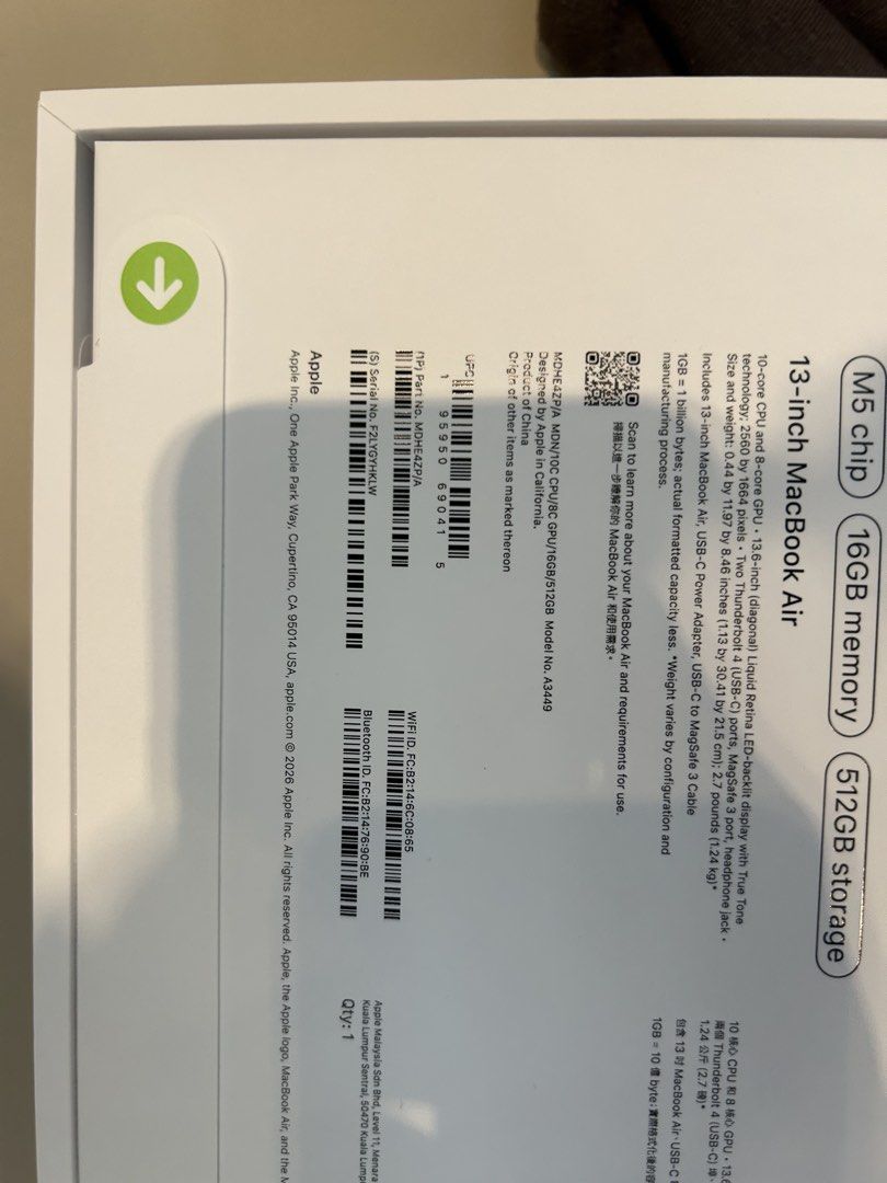 Apple M5 Macbook Air [Mar 26]405955115798374401