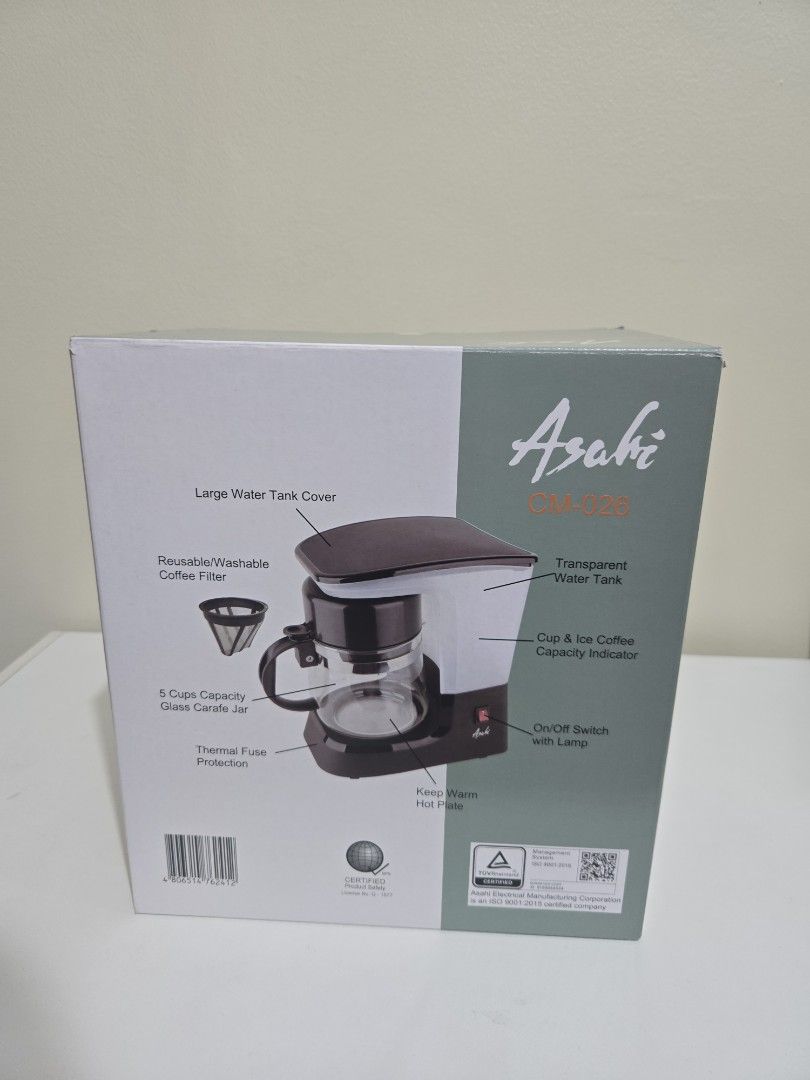 Asahi CM-026 Coffee Maker (Category: Coffee Machines & Makers) located in Manila. Submitted by antonettelim (Listing ID 1427535794, Image 3). Description: Asahi CM-026 Coffee Maker Brew Coffee or Tea 5-cups Capacity 650 Watts Color Black.