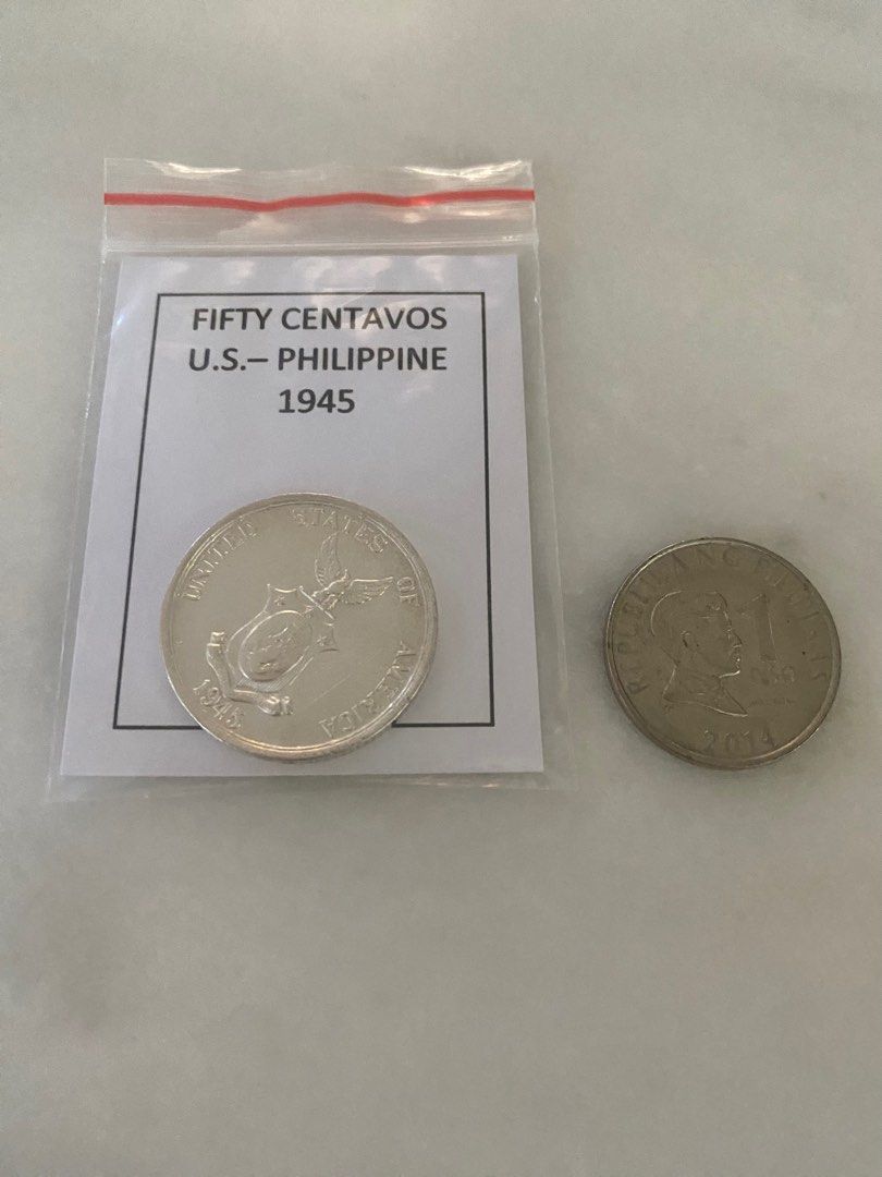 Authentic Silver Coin Philippine 50 Centavos (Category: Currency) located in Manila. Submitted by brandedclothes (Listing ID 1427489685, Image 1). Description: Authentic Silver Coin .