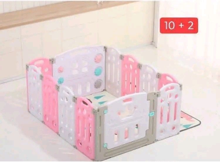Baby Playpen with Mat (Category: Infant Playtime) located in Manila. Submitted by minidivisoria (Listing ID 1427583064, Image 2). Description: Onhand Playpen with balls/basket/mat Sizes 10+2 (155x118x60cm) pink green gray Rs. 2800 Sizes 12+2 Pink green gray Rs. 3200 Sizes 16+2 pink green gray color 4200.