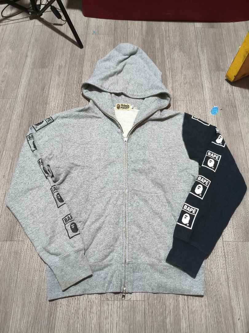 BAPE APE SHALL NEVER KILL APE Hoodie (Category: Activewear) located in Manila. Submitted by japanplug (Listing ID 1427584223, Image 2). Description: AUTHENTIC cut sleeve tag stains only.
