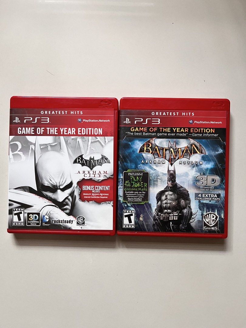 Batman: Arkham Asylum & Arkham City (PS3) (Category: PlayStation) located in Manila. Submitted by declutter_pogii (Listing ID 1427555615, Image 1). Description: Batman Arkham Bundle for PlayStation 3 Includes: • Batman Arkham Asylum GOTY • Batman Arkham City GOTY Both games are complete with original case and manuals (CIB). Discs are in excellent condition and working perfectly. Bundle Price: ₱750 *SINGLE PRICES* Batman Arkham Asylum GOTY - 380₱ 