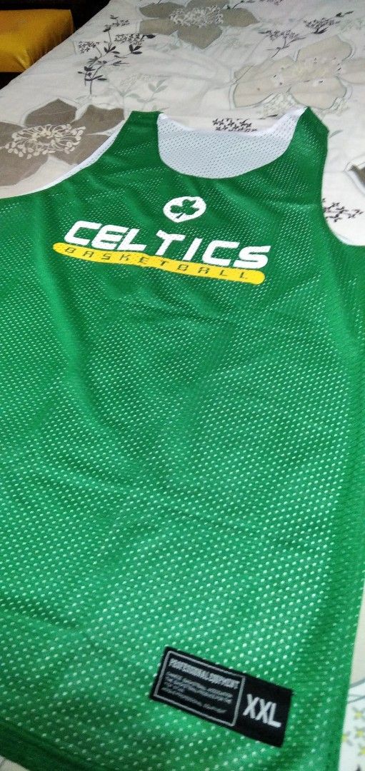 Boston Celtics Reversible Jersey (Category: Activewear) located in Davao. Submitted by blake.auge (Listing ID 1427545255, Image 1). Description: NBA BOSTON Celtics practice warmup jersey reversible 2 sided brand new.