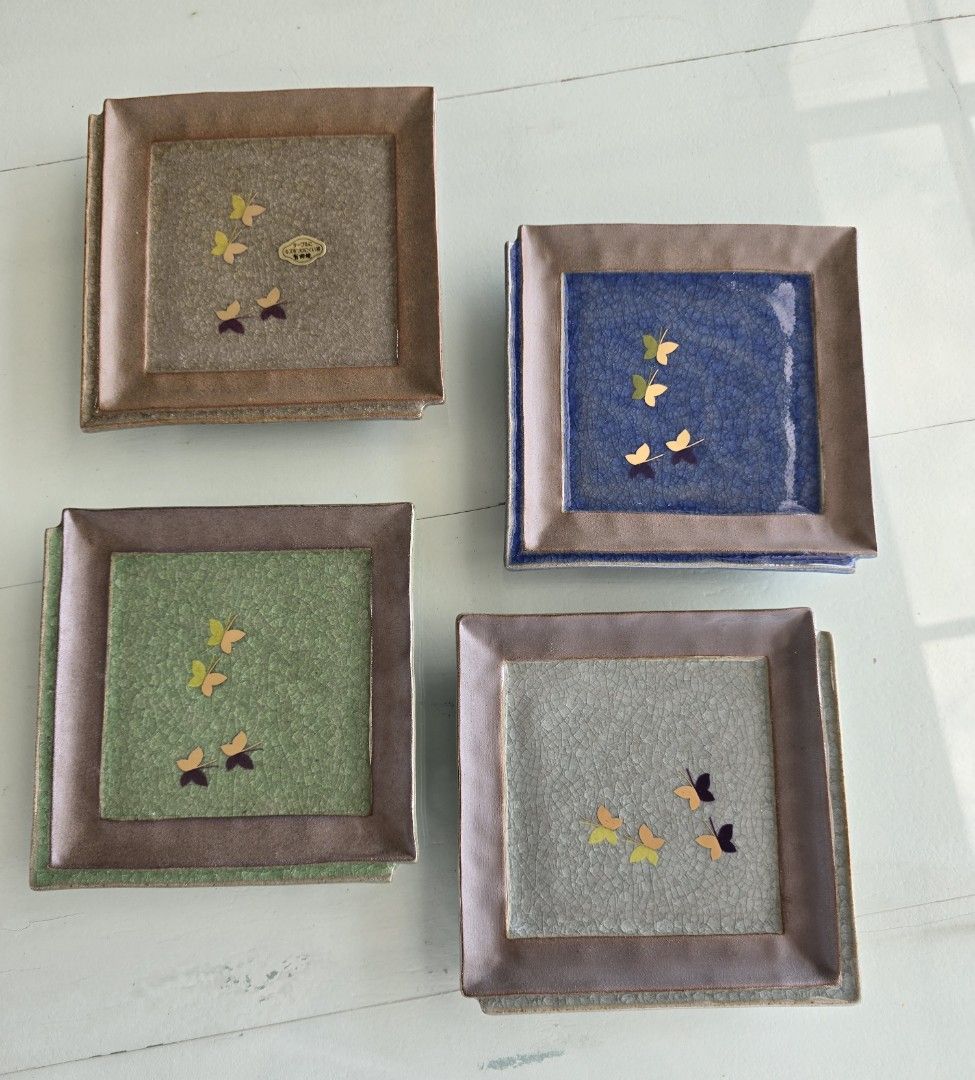 Butterfly Design Square Plates (Category: Dinnerware & Cutlery) located in Taguig. Submitted by threadsntable (Listing ID 1427542103, Image 1). Description: A piece that speaks quietly, yet leaves a lasting impression..