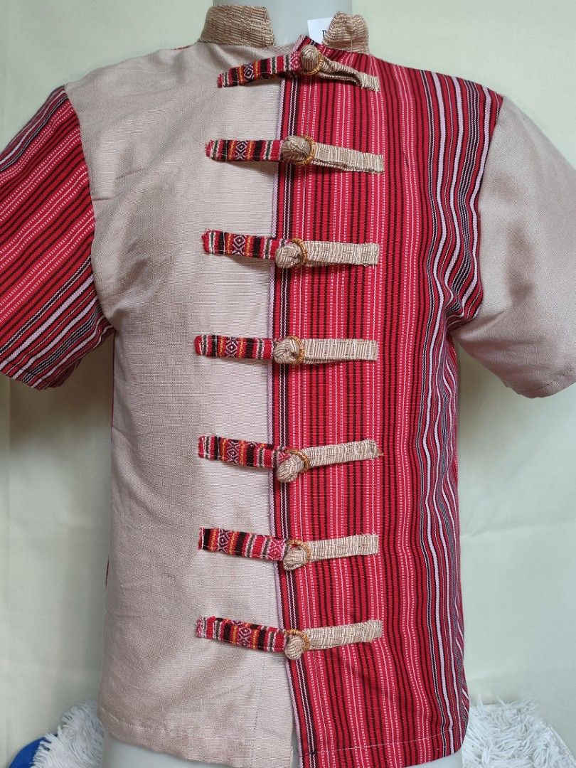 Chinese knot button mens polo (Category: Activewear) located in Tabuk. Submitted by BiDing (Listing ID 1427575738, Image 2). Description: ✨Ethnic Loom-Woven Polo ✨ 🌟Where tradition meets modern style. Best-selling for a reason.👕✨Perfect for weddings, parties, and special occasions.Our polo features a design that stands out—the Chinese knot (frog closure) buttons.✨ 🌼Beautiful loom-weave fabric with a unique ethnic pattern. Comfortable, breathab