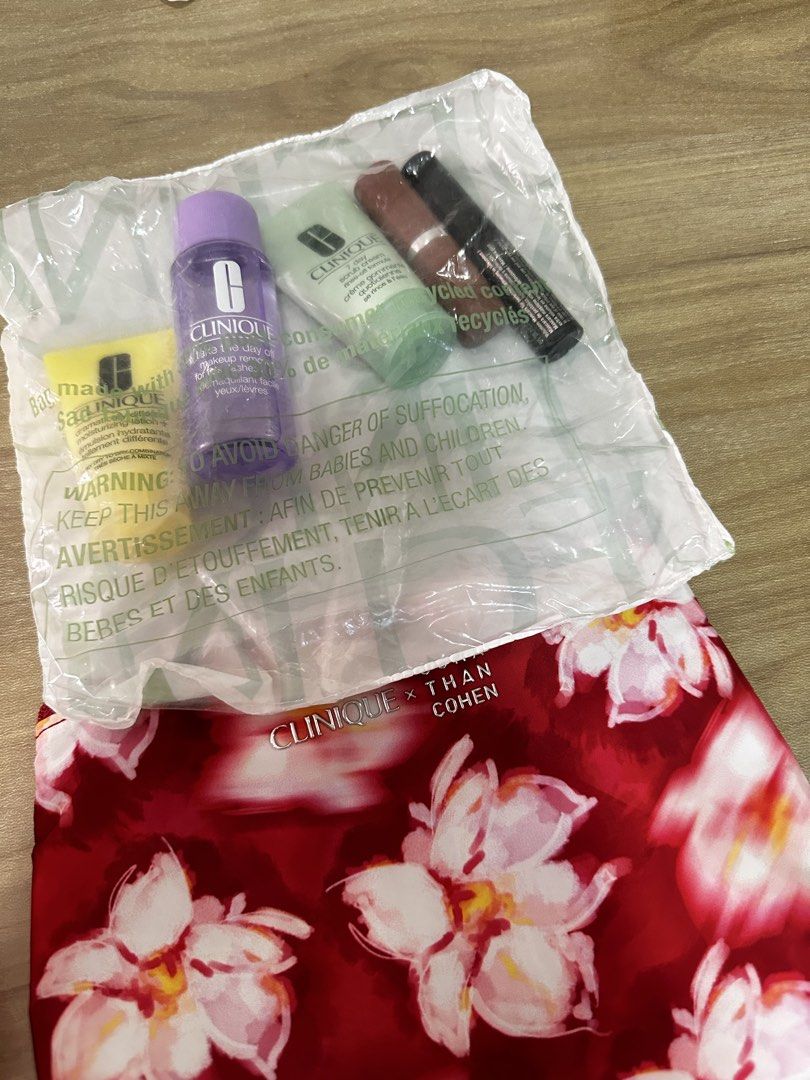 Clinique Skincare and Makeup Set (Category: Makeup) located in Binan City. Submitted by phaulinevergara (Listing ID 1427540559, Image 2). Description: Authentic from u.s Clinique Set • Clinique Take The Day Off Makeup Remover for Lids, Lashes & Lips (purple bottle) – a popular gentle makeup remover. • Clinique 7 Day Scrub Cream Rinse-Off Formula (green tube) – an exfoliating scrub to smooth skin texture. • A yellow Clinique product (likely a mois
