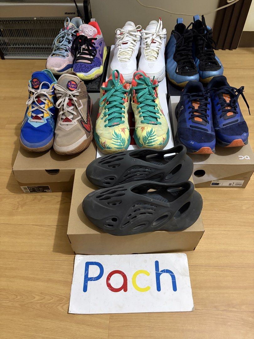 Decluttering pairs (Category: Sneakers) located in Mabalacat. Submitted by pachipach (Listing ID 1427528710, Image 1). Description: Used — all authentic Stop asking me for spike test Yeezy Foam runner size 7 (fits 8) — 2.8k ON cloud GO size 8 — SOLD SIZE 8.5 all below except foamsposite Lebron 9 palmers — SOLD Lebron 18 low roadrunner — 2k Lebron nxxt gen amp — SOLD KD 15 what the — 2.5k Foamposite royals size 9 — 1.5k All with OG box except foam