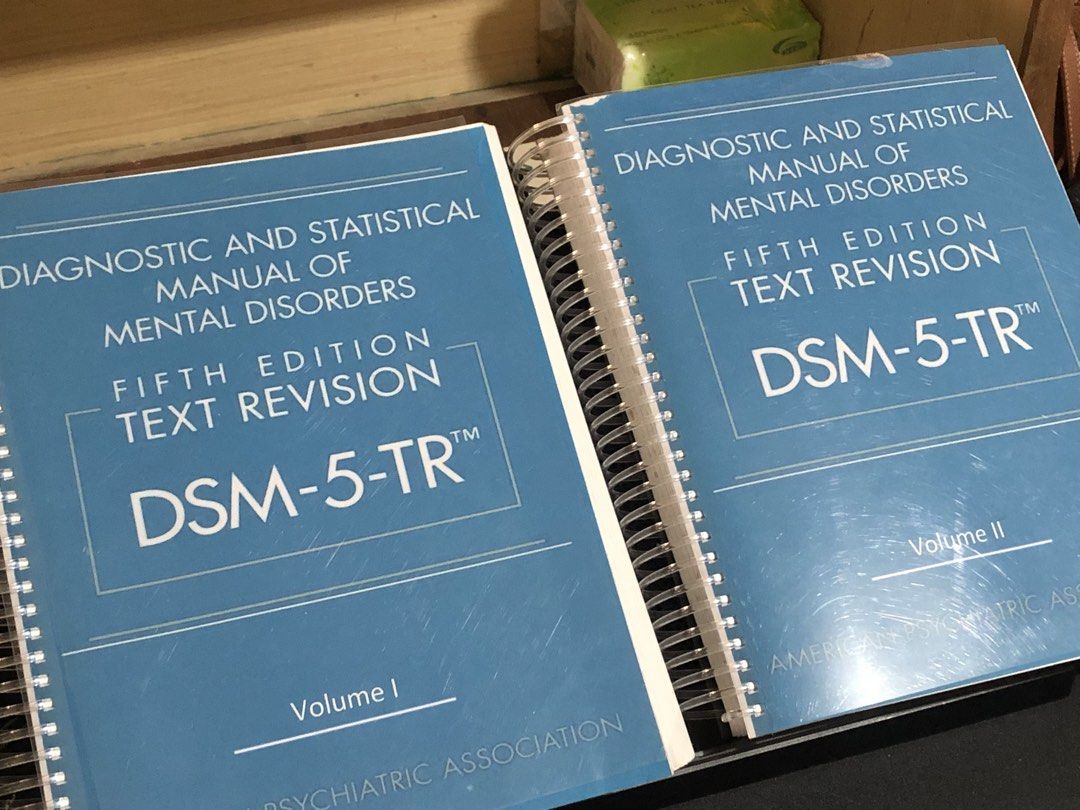 DSM-5-TR Fifth Edition Volume I & II (Category: Textbooks) located in Santa Barbara. Submitted by jaunex (Listing ID 1427575085, Image 1). Description: Diagnostic and Statistical Manual of Mental Disorders Published by the American Psychiatric Association Listing includes both Volume I and Volume II Both volumes are spiral-bound.