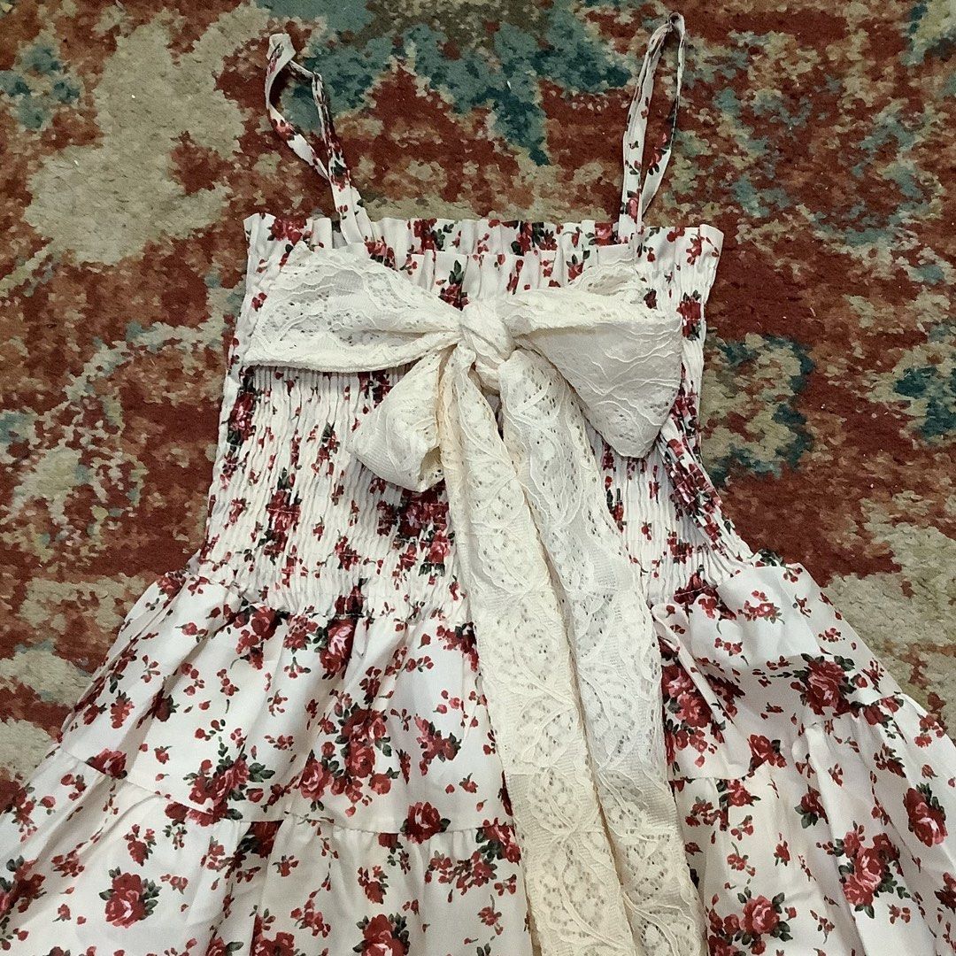 Floral Sundress with Lace Bow (Category: Dresses) located in Cabanatuan. Submitted by chieezyx (Listing ID 1427557343, Image 1). Description: .