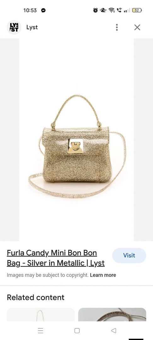 Furla Candy Mini Bon Bon Bag - Silver Metallic (Category: Luxury Bags & Wallets) located in Angeles City. Submitted by mjshoppingretail (Listing ID 1427603045, Image 1). Description: furla like new .