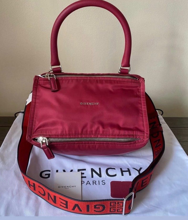 Guvenchy Pandora Small (Category: Luxury Bags & Wallets) located in Manila. Submitted by stopshop26 (Listing ID 1427566808, Image 1). Description: Givenchy Pandora Small Nylon with logo strap in fig pink Brand new and original Onhand and ready to ship.
