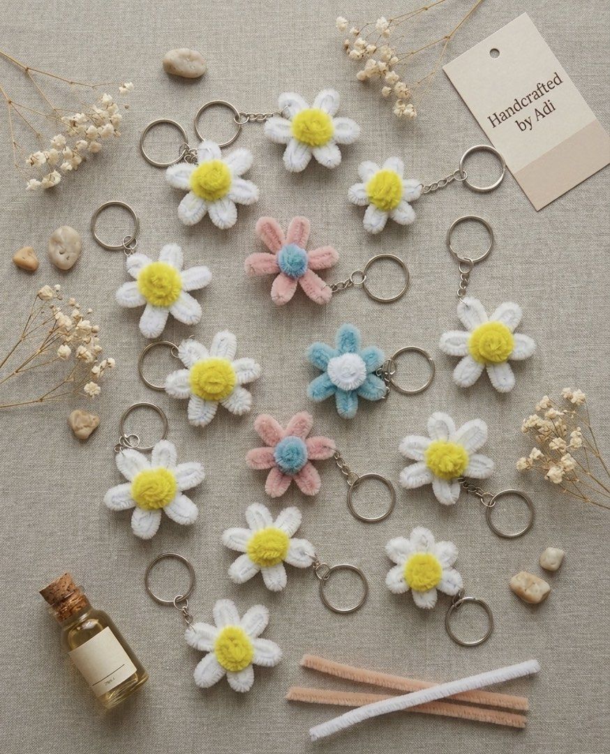Handmade Fuzzy Wire Flower Keychains (Category: Handmade Craft) located in Manila. Submitted by jonams (Listing ID 1427515567, Image 1). Description: Perfect for occasion’s favors, personal use and accessorizing. PM for more details..
