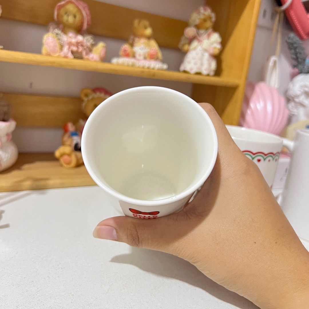 Hello Kitty Sanrio Ceramic Mugs Set (Category: Coffee & Tea Tableware) located in Manila. Submitted by ashyyel_ (Listing ID 1427530907, Image 3). Description: - from japan - glass hk still have miniso box, the rest have no box (as is) .