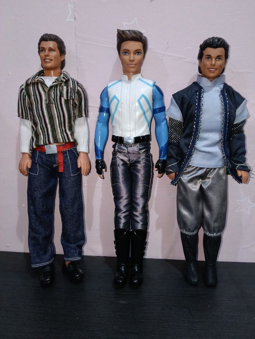 Ken Doll Assortment (Category: Kids Toys) located in Angono. Submitted by lala_tan (Listing ID 1427497384, Image 2). Description: Collection of Ken dolls in various outfits. Includes dolls wearing jeans, shirts, jackets, and shorts. Some dolls have different hairstyles and skin tones. Each doll is dressed in a unique style, offering a diverse set for collectors or play..