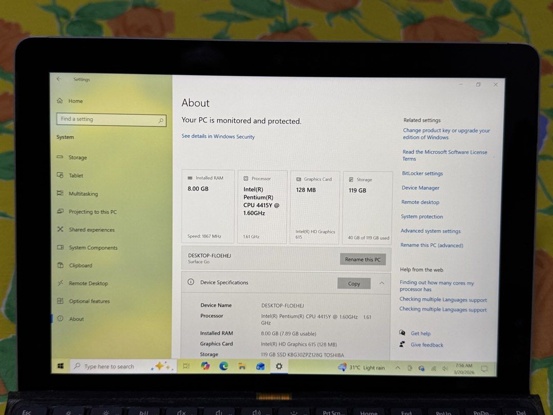 Microsoft Surface Go - 8GB RAM, 128GB SSD405952322486282241
