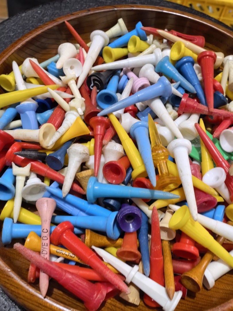 Mixed Golf Tees - Take all Assorted Colors (Category: Golf) located in Rizal. Submitted by gkstcenit (Listing ID 1427547028, Image 1). Description: Large collection of golf tees in various colors and styles. Includes tees in red, yellow, blue, white, and more. Some tees appear to have brand markings. Perfect for golfers looking for a variety of tees for their next round. Sold as a bulk lot..