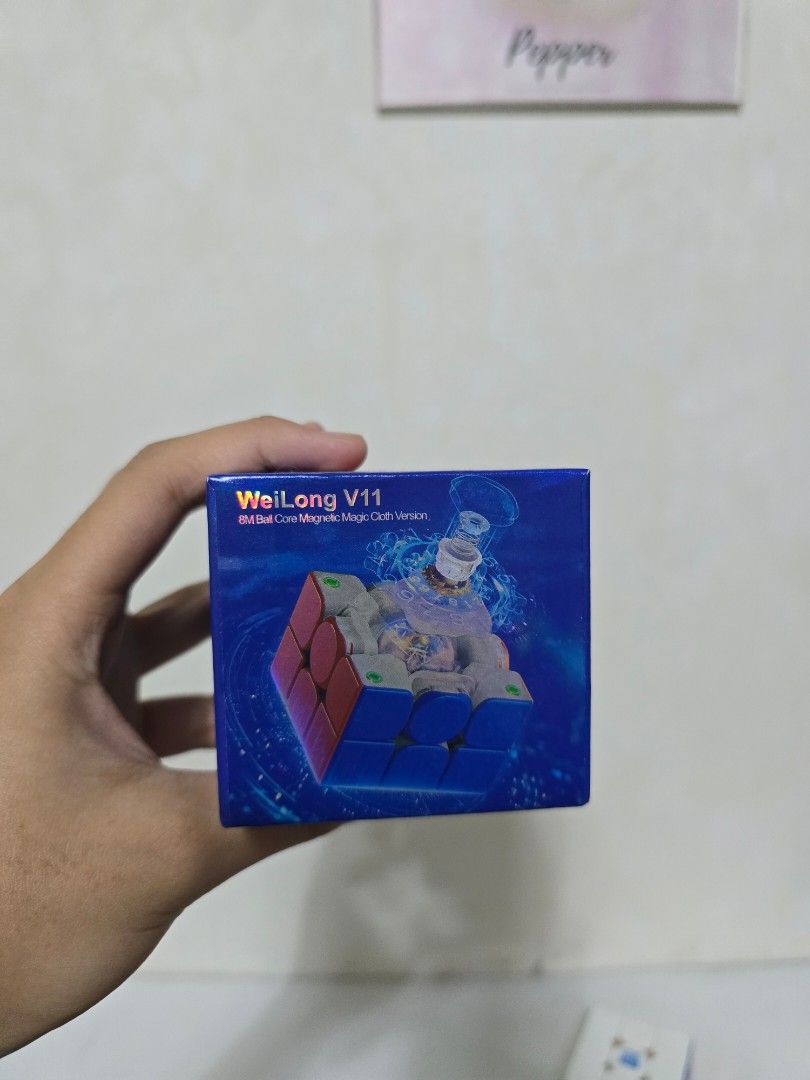 MoYu Weilong V11 8M Ball Core (Category: Board Games & Puzzles) located in Taytay. Submitted by rachelleannb (Listing ID 1427614908, Image 3). Description: -Moyu Weilong V11 8M Ball Core Magnetic Magic Cloth Version -Comes with original box, display box, adjustment tools -Magnetic Rubiks/Rubik's/Rubix Cube -Pre-Lubed RFS -Will upgrade/change of mind.