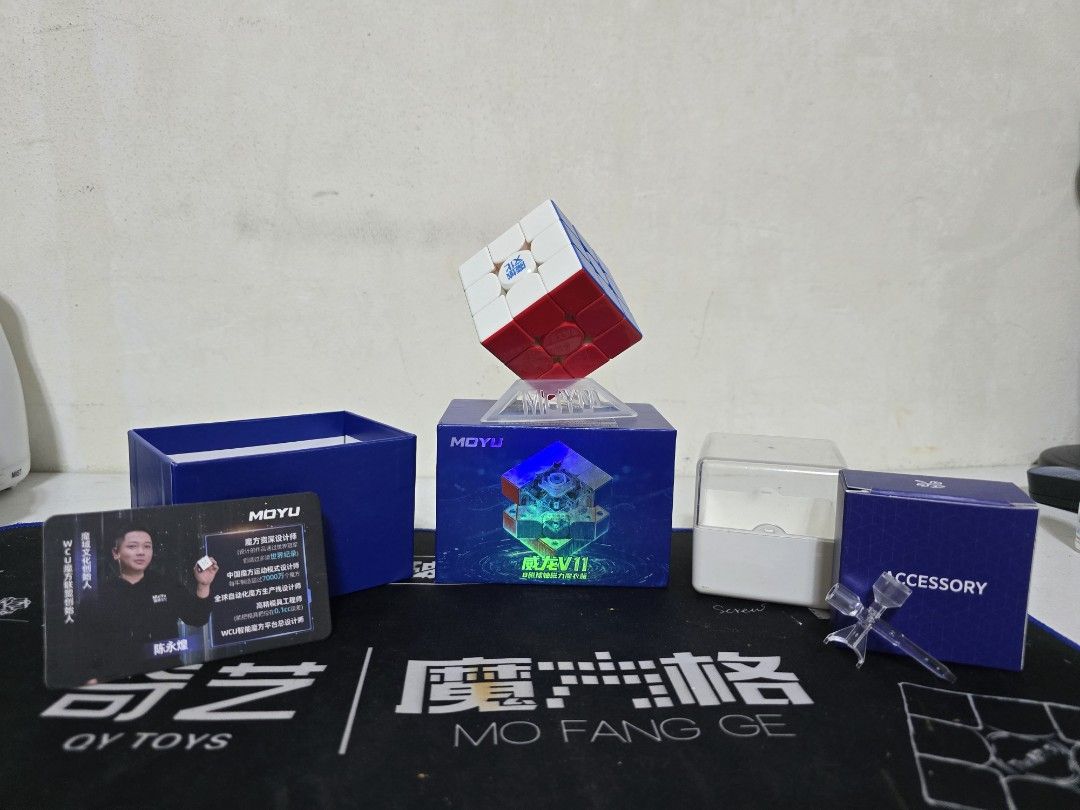 MoYu Weilong V11 8M Ball Core (Category: Board Games & Puzzles) located in Taytay. Submitted by rachelleannb (Listing ID 1427614908, Image 2). Description: -Moyu Weilong V11 8M Ball Core Magnetic Magic Cloth Version -Comes with original box, display box, adjustment tools -Magnetic Rubiks/Rubik's/Rubix Cube -Pre-Lubed RFS -Will upgrade/change of mind.
