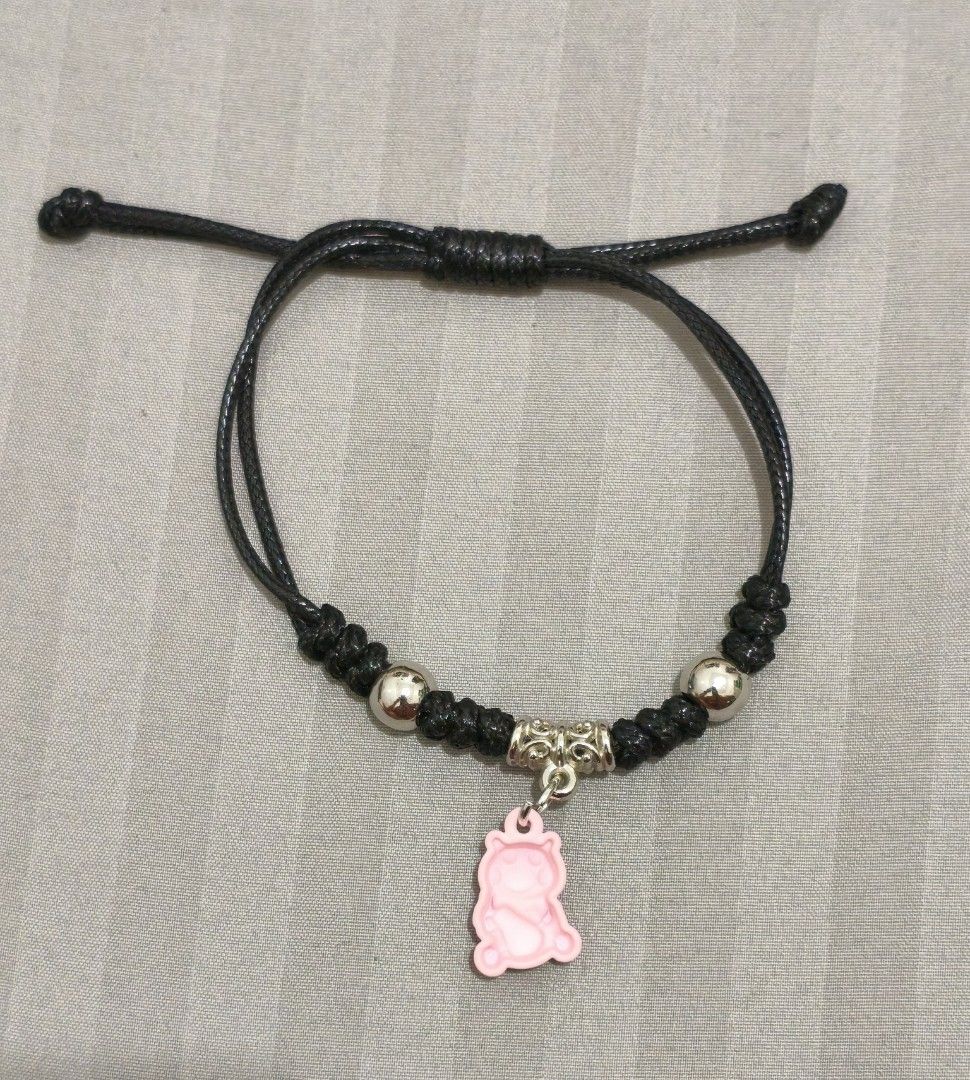 Black Cord Bracelet with Pink Bear Charm (Category: Bracelets) located in Lipa City. Submitted by catherineejane (Listing ID 1427614801, Image 2). Description: Location: Lipa City, Batangas.