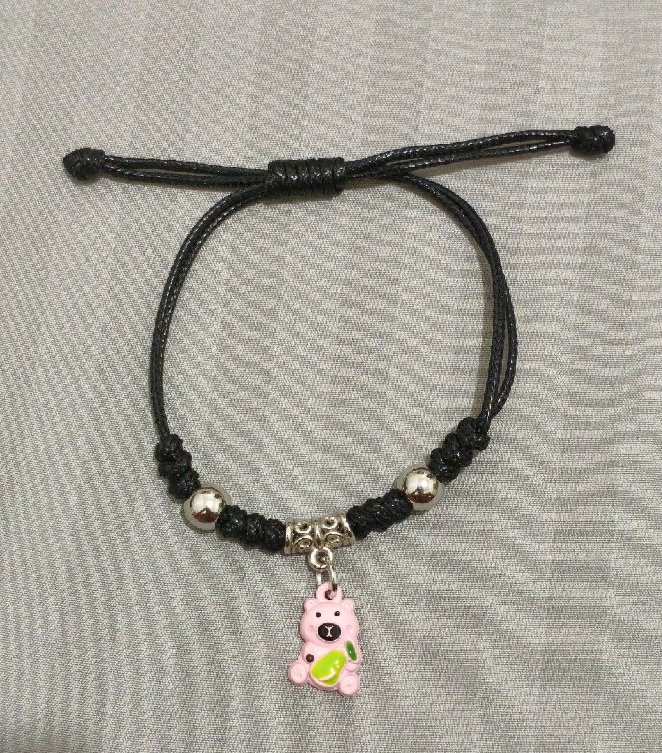 Black Cord Bracelet with Pink Bear Charm (Category: Bracelets) located in Lipa City. Submitted by catherineejane (Listing ID 1427614801, Image 1). Description: Location: Lipa City, Batangas.