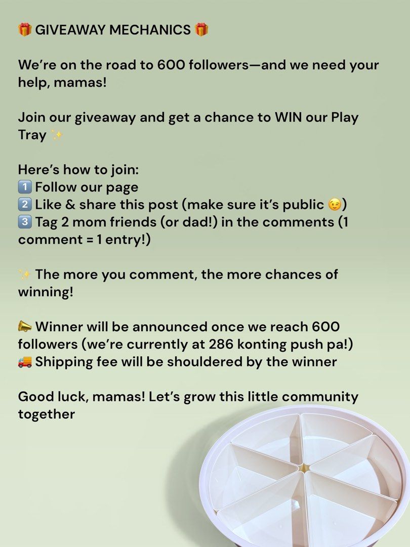 Play Tray Giveaway (Category: Educational & Learning Toys) located in Bulacan. Submitted by makelearningfun (Listing ID 1427590483, Image 2). Description: Get a chance to win a Sensory Play Tray! Follow Make Learning Fun Education Toys on F a c e b o o k.