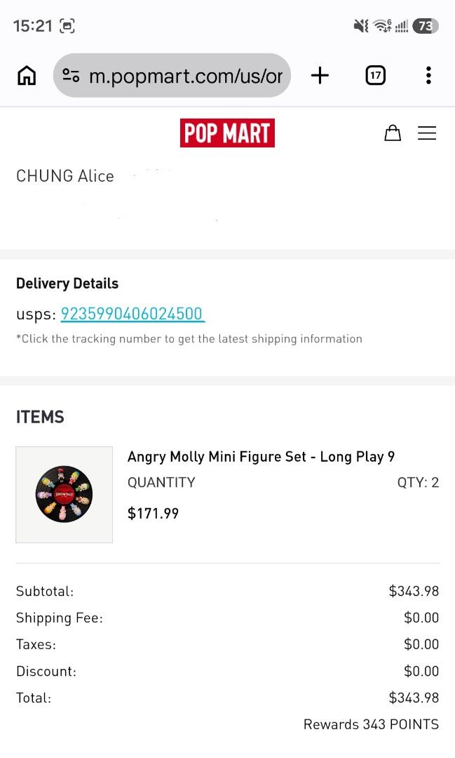 POP MART Angry Molly Mini Figure Set - Long Play 9 （分類：設計師玩具及盲盒）位於 Hong Kong。 由 AC_Atelier 提交（商品編號 1427549577，圖片 2）。簡介： POP MART CHUNG Alice Angry Molly Mini Figure Set. Long Play 9 系列。一套包含多個迷你公仔，包裝盒上有「FIGHTING!」字樣。盒子外觀為紅色，印有卡通人物圖案。購買收據顯示購買數量為2。。