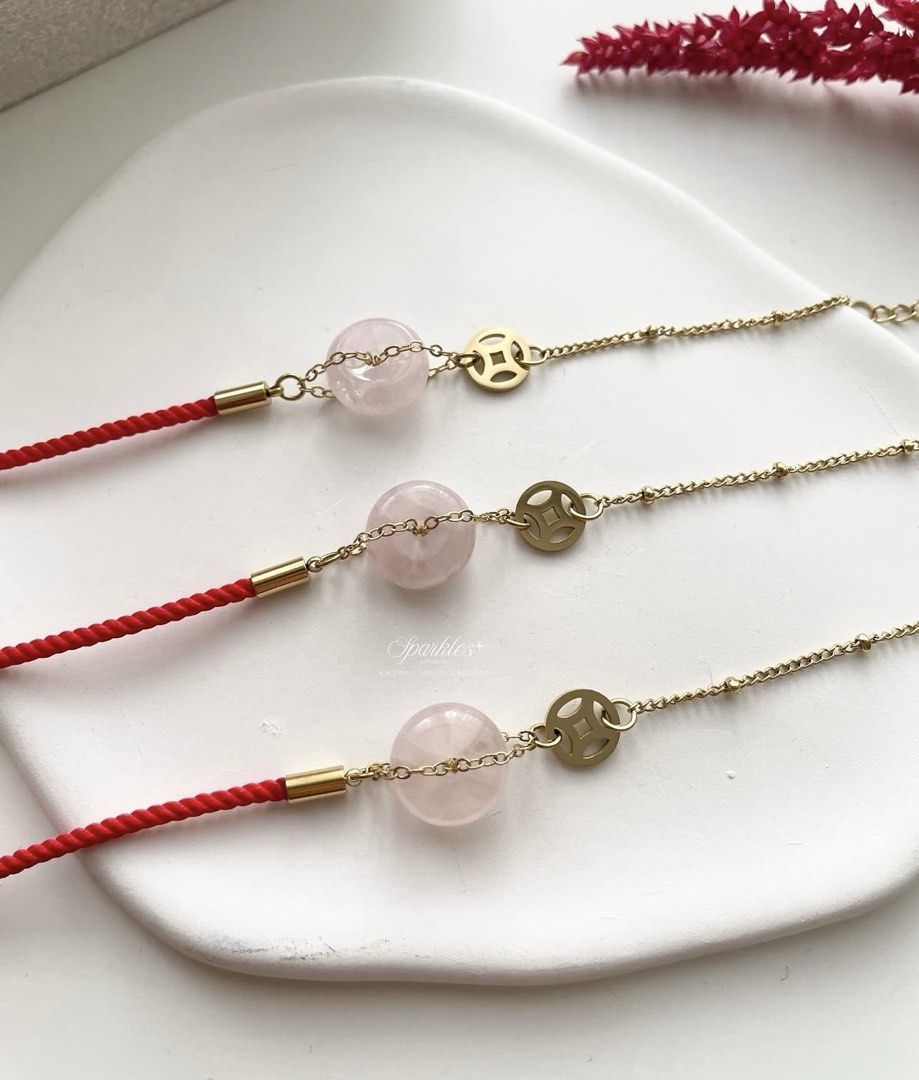 Rose Quartz Red String Bracelet (Category: Bracelets) located in Paranaque City. Submitted by seektoshop (Listing ID 1427500192, Image 3). Description: Gemstone: Rose Quartz Red String and Stainless Steel with Money symbol charm This Rose Quartz Red string bracelet is your daily reminder that LOVE and MONEY aren’t opposites ~ they’re a power duo. Attract abundance in your heart and your wallet. Because when you’re aligned, everything flows: Love 