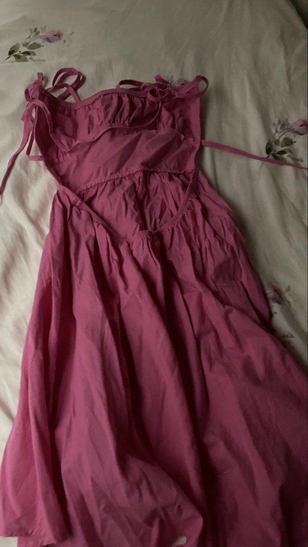 Shein Pink Summer Backless Mini Dress (Category: Dresses) located in Makati City. Submitted by shaniahdeclutters (Listing ID 1427582130, Image 2). Description: dm for more deets! price is nego barely worn.