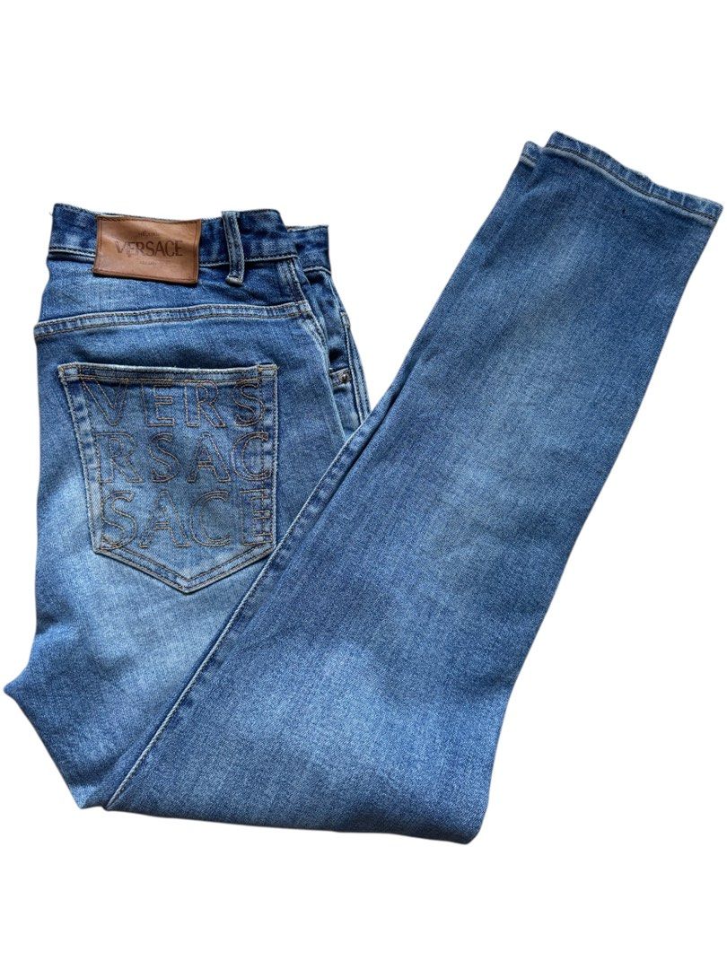 Versace Jeans (Category: Jeans) located in Kabankalan. Submitted by secondhandgems2 (Listing ID 1427554900, Image 1). Description: Size 30-33W x 40L x 6 Hem Excellent Condition .