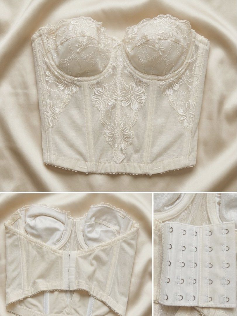 WACOAL CREAM LACE CORSET (Category: Others Tops) located in Taguig. Submitted by declutterbykatie (Listing ID 1427561412, Image 1). Description: Condition: Worn once only, still in excellent condition Size: XS-S Style: bodycon RFS: decluttering Location: Taguig City MOP: bank transfer MOD: Lalamove c/o buyer 💬 Message me for more photos or details!.