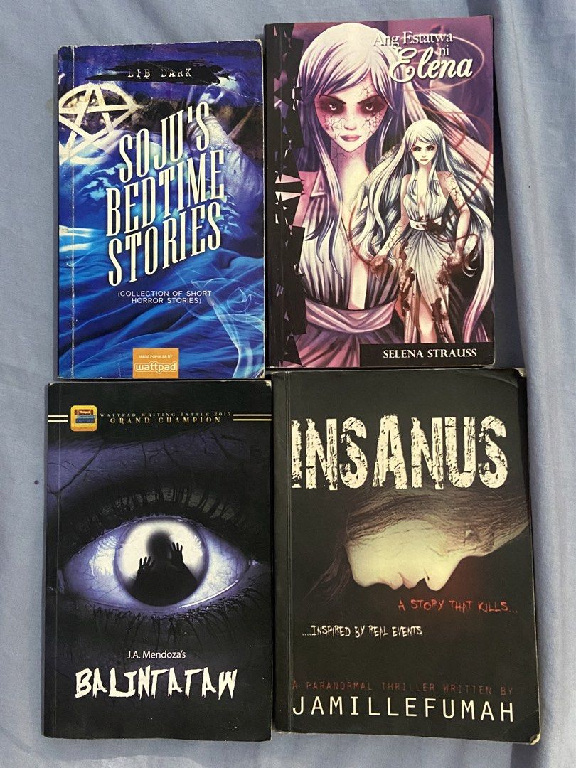 Wattpad Horror Books set (Category: Storybooks) located in Rizal. Submitted by rey11806 (Listing ID 1427562173, Image 1). Description: - bought this at NBS - last stored since 2019 - can only be sold as set - pm me for more pictures and i’ll provide 📍 RFS: - Decluttering 📍 MOP (PAYMENT FIRST): - Gcash - Paypal 📍 MOD (will be shouldered by the buyer): - Lalamove .