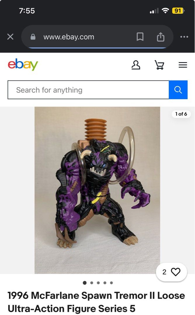 1996 MCFARLANE SPAWN TREMOR II ACTION FIGURE (Category: Figurines & Statues) located in Davao. Submitted by thriftergoods23 (Listing ID 1427772144, Image 2). Description: 1996 MCFARLANE SPAWN TREMOR II ACTION FIGURE MISSING ONE CLAW OVERALL VGOOD DM📩📩📩 TY ADMIN.