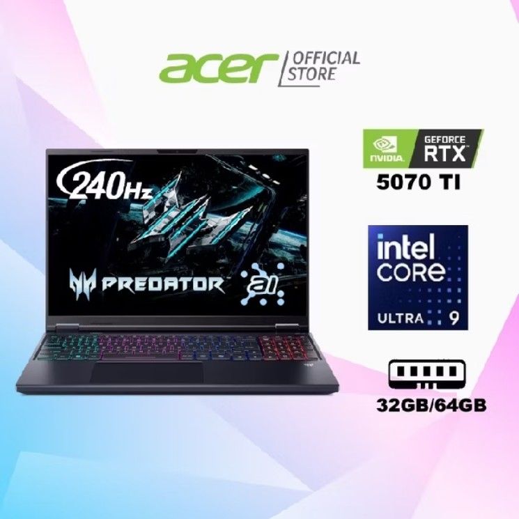 Acer Predator Gaming Laptop - RTX 5070 Ti, i9, 240Hz