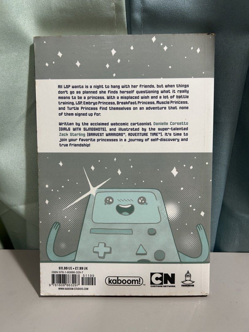 Adventure Time: Pixel Princesses (Kaboom / Cartoon Network) (Category: Comics & Manga) located in Dumaguete. Submitted by bunchings.books (Listing ID 1427661309, Image 2). Description: 📚 Adventure Time: Pixel Princesses (Kaboom / Cartoon Network) 💰 Price: ₱350 ⸻ ✨ Details: • Official Adventure Time graphic novel • Title: Pixel Princesses • Written by Danielle Corsetto • Fun, light read with full illustrations • Paperback ⸻ 📌 Condition: • Good 