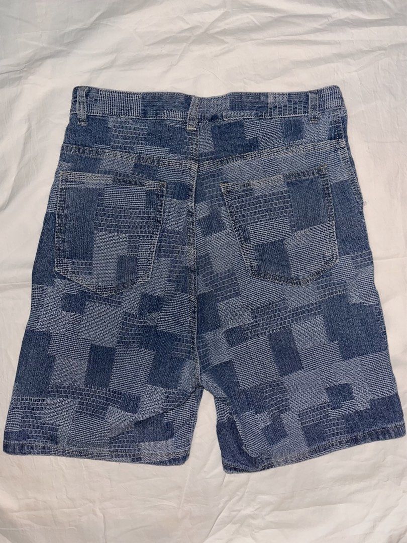 Baggy Denim Patchwork Shorts (Size 30) (Category: Shorts) located in Quezon City. Submitted by bert.guzman (Listing ID 1427699917, Image 2). Description: - Denim Patchwork Shorts - Baggy and Flowy Fit - Unique pattern - Cotton Lined Pockets - Size 30 - No issue .