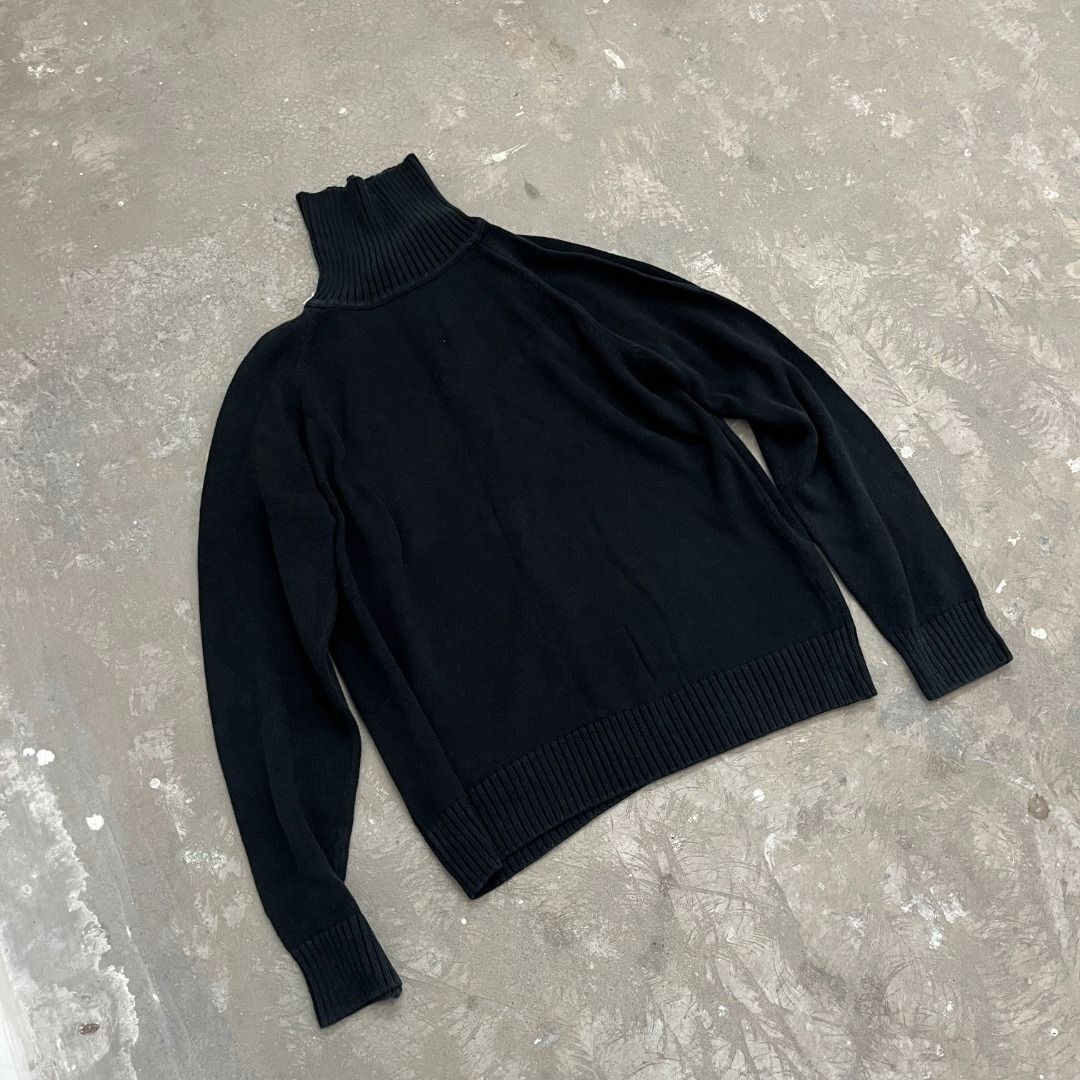 Black Knit Turtleneck (Category: Others Tops) located in Quezon City. Submitted by wipdeclutter (Listing ID 1427693517, Image 3). Description: Black Knit Turtleneck (measured in inches) Length 24-25 Width (pit) 21 Sleeve length 29 Like new [See photos for details].