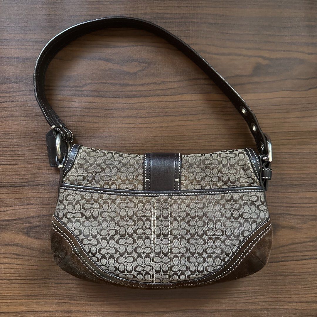 Coach Soho Shoulder Bag (Category: Luxury Bags & Wallets) located in Calasiao. Submitted by avilcurates (Listing ID 1427734509, Image 2). Description: ♡ COACH Mini Soho ♡ with minimal signs of use on suede and few scratches on hardware; no rubs or cracks— still in good condition this is used with care. NO to maselan/maarte! RFS: planning to buy a different color of soho. .