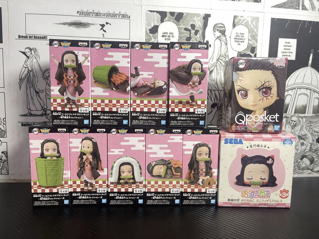 Demon Slayer Nezuko Kamado Figures (Category: Figurines & Statues) located in Manila. Submitted by nnanime (Listing ID 1427776569, Image 1). Description: Ohiru Neko BIB - SOLD Qposket Petit MISB - SOLD Wcf 1 MISB - 300 Wcf 2 MISB - 320 Wcf 3 MISB - 320 Wcf 5 MISB - 320 Wcf 6-10 MISB - SOLD.
