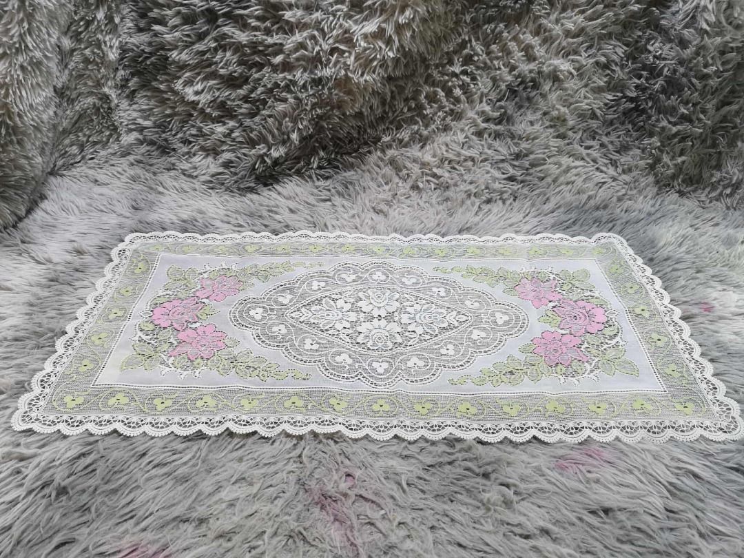 Floral Lace Table Top Mat (Category: Table Linen & Textiles) located in Santa Cruz. Submitted by jmy_surplus.2 (Listing ID 1427668997, Image 1). Description: Size ; L - 69 W - 35 Color ; White Type ; Table Mat Brand ; No brand Material ; Linen Style ; Floral Table Top mat LG 78 JMY 5 Batch #194.