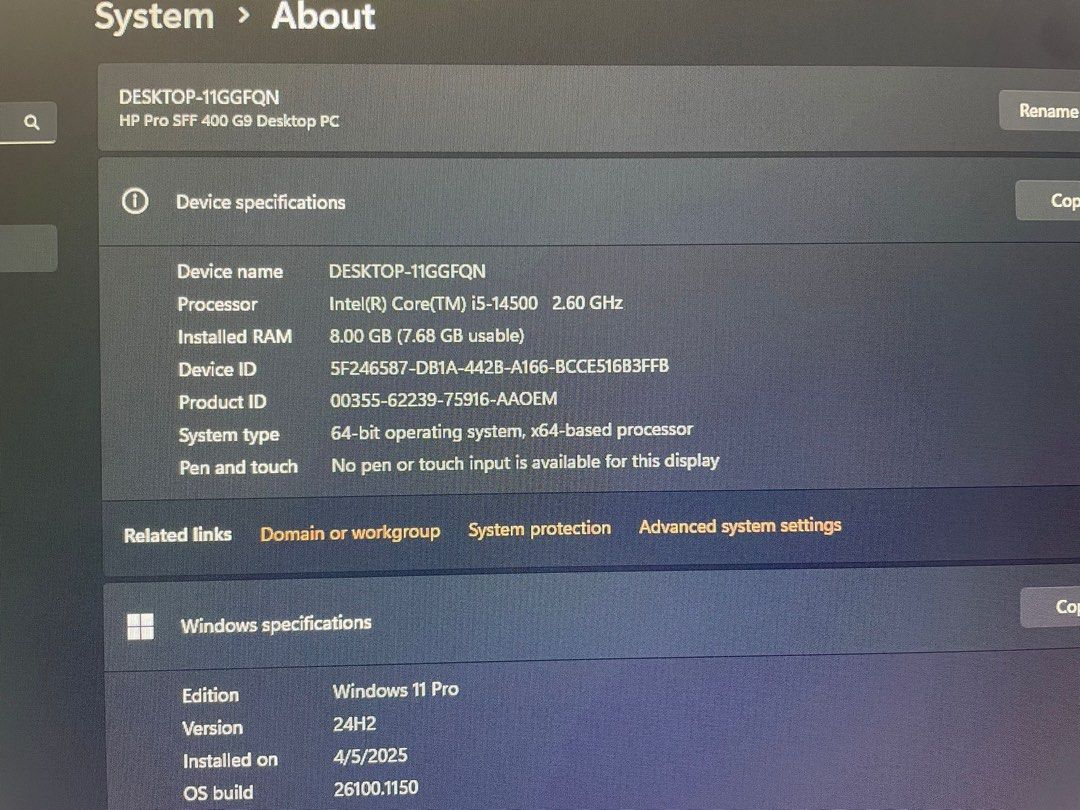 HP ProDesk 400 G6 SFF Desktop PC413277042016276480