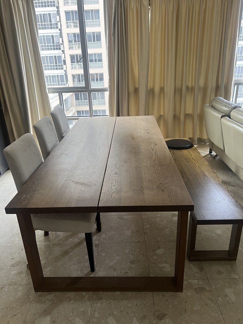 Dining Table (Category: Tables & Sets) located in Singapore. Submitted by ccho82 (Listing ID 1427673414, Image 2). Description: Ready for pick up Excluding the bench and chairs.