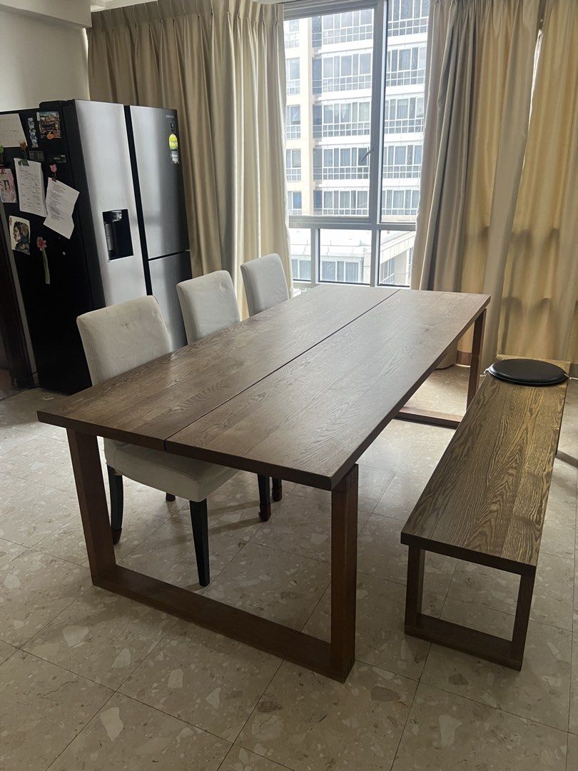 Dining Table (Category: Tables & Sets) located in Singapore. Submitted by ccho82 (Listing ID 1427673414, Image 3). Description: Ready for pick up Excluding the bench and chairs.