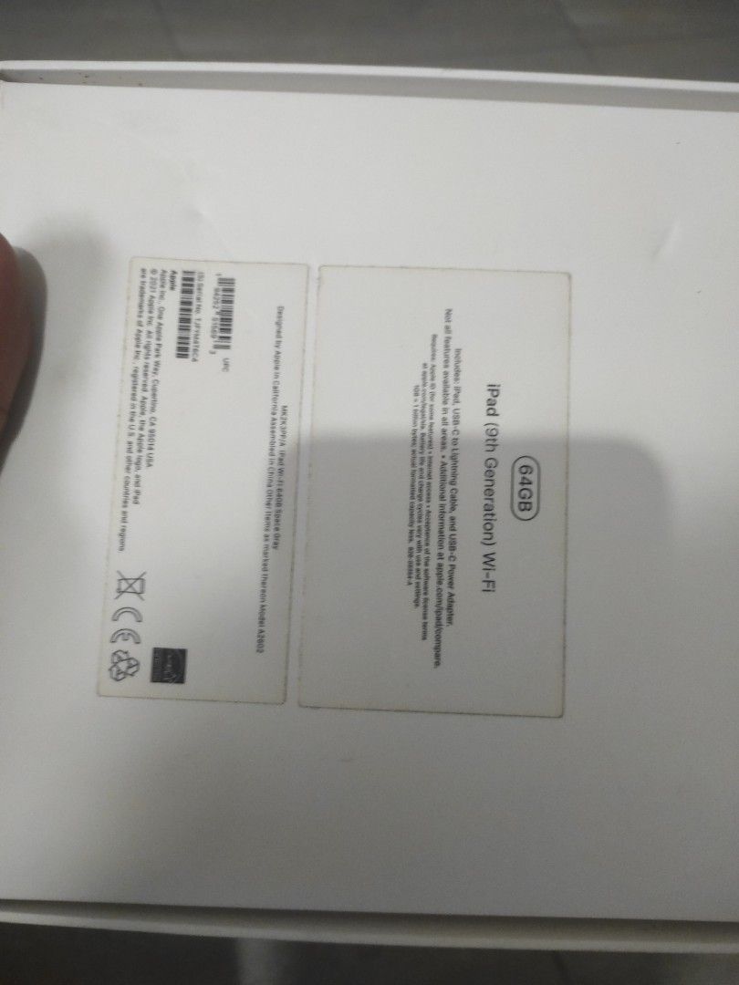 Ipad 9 generation Box only (Category: iPad) located in Santa Rosa. Submitted by strawhatt (Listing ID 1427778356, Image 3). Description: box only.