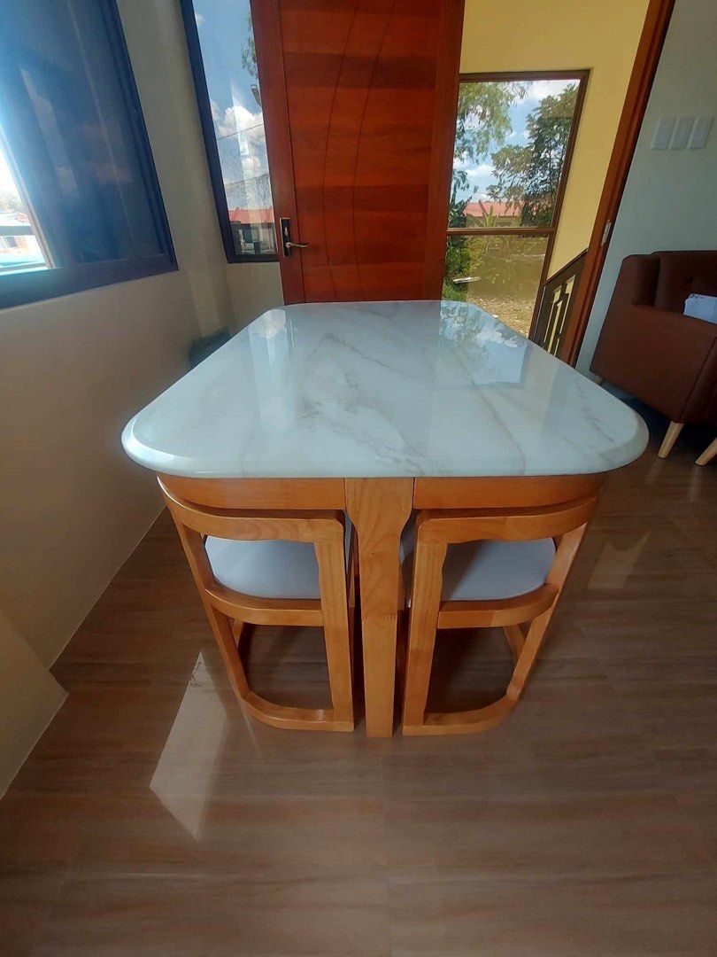 Marble Top Dining Table with Chairs (Category: Tables & Sets) located in Quezon City. Submitted by furniturefinds888 (Listing ID 1427654059, Image 3). Description: .