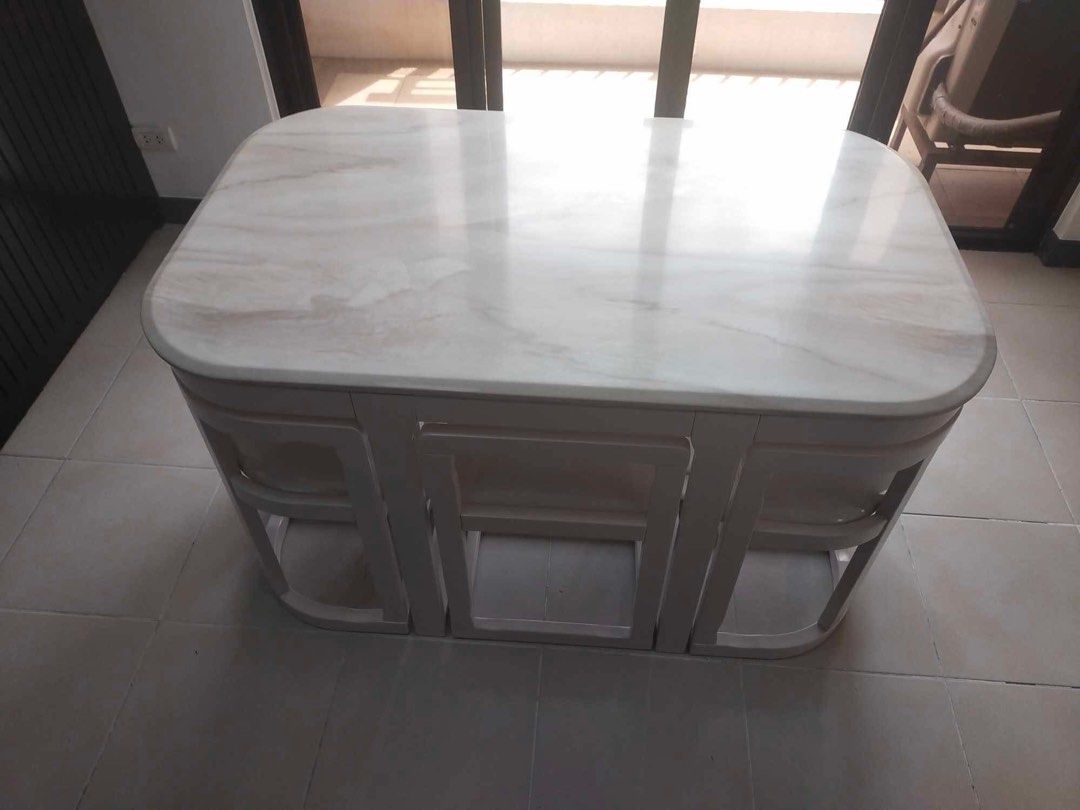 Marble Top Dining Table with Chairs (Category: Tables & Sets) located in Quezon City. Submitted by furniturefinds888 (Listing ID 1427654059, Image 2). Description: .
