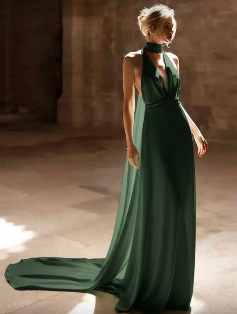 Moss Green Halter Neck Maxi Dress (Category: Dresses) located in Manila. Submitted by inationg (Listing ID 1427749922, Image 1). Description: .