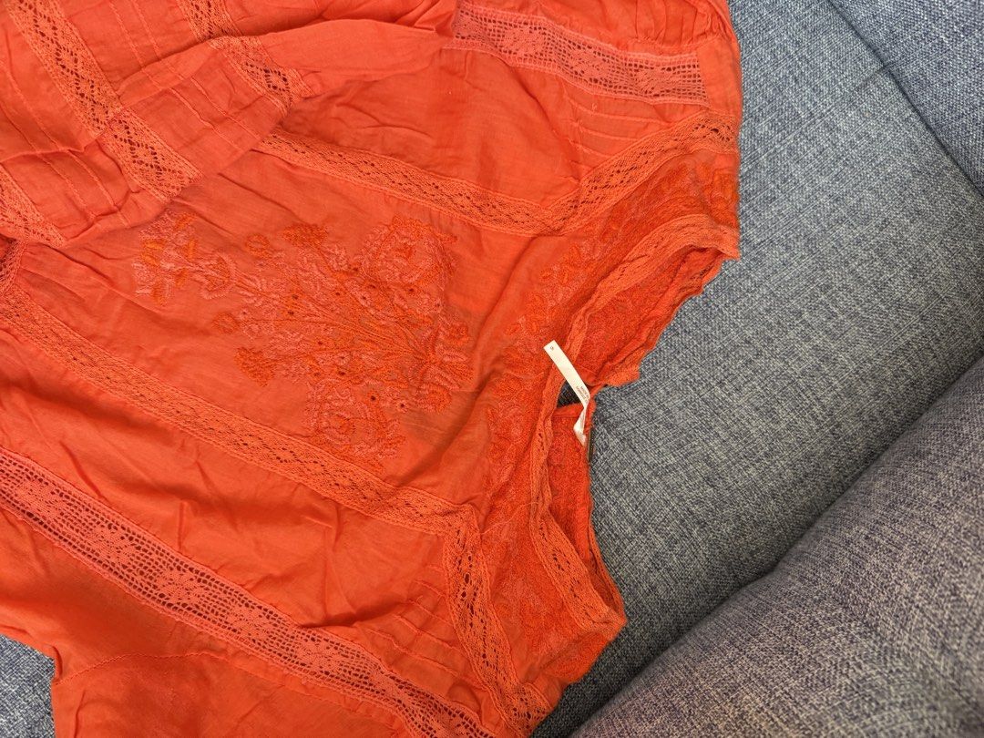 Orange Embroidered Dress (Category: Dresses) located in Manila. Submitted by ej_guyud00 (Listing ID 1427694112, Image 3). Description: 💌 embroidered orange dress 💌 so ganda ng details huhu 💌 used once sa Vietnam .