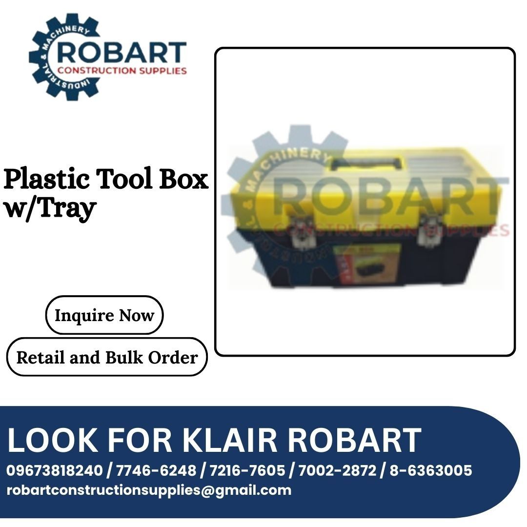 Plastic Tool Box w/ Tray (Category: Storage Boxes & Baskets) located in Caloocan City. Submitted by klair_robart (Listing ID 1427661366, Image 2). Description: Available: Plastic Tool Box with Tray Office Address: 1405 Yuseco St. Sta Cruz Manila SEND US MESSAGE FOR INQUIRIES.