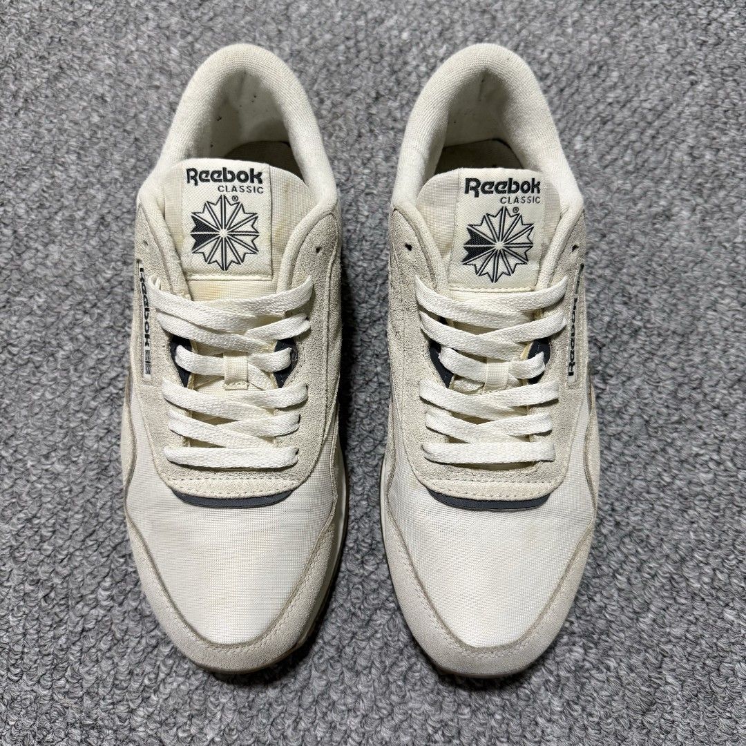 Reebok Classic Nylon Shoes - Size 8.5 (Category: Sneakers) located in Bulacan. Submitted by kennmoldez (Listing ID 1427765233, Image 2). Description: Size: US 8.5 | EUR 41 | CM 26.5 Condition: Excellent Issue: Need wash Mode of payment: Gcash (Payment first) Courier: J&T/Lalamove Location: SJDM, Bulacan Note: Thrifted item. Please manage your expectations..