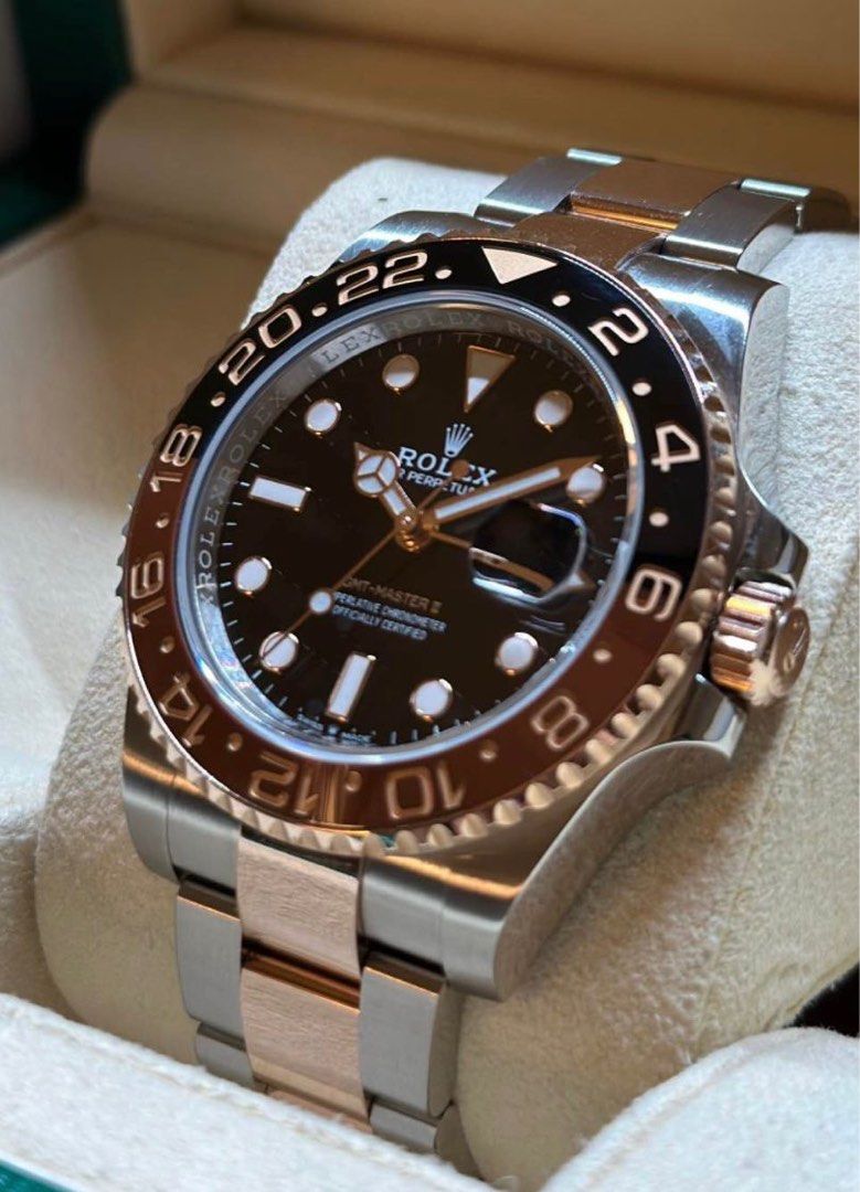 Rolex GMT-Master II Two-Tone Watch (Category: Luxury Watches) located in Manila. Submitted by jpt95 (Listing ID 1427704101, Image 2). Description: Rolex GMT Master-II Rootbeer Two-Tone Everose Gold Ref. 126711CHNR Year 2018, Very Good Condition Complete Price: 1,035,000 Negotiable Open for authentication 📍BGC, Taguig .